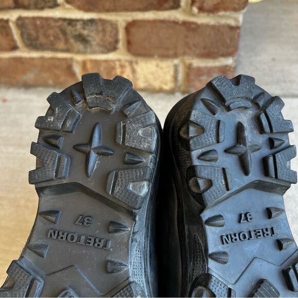 Tretorn Black Lace Up Combat Style Rain Boot Sz 37 - Picture 8 of 10